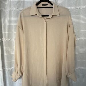 3/$10 SALE Sand / Cream Coloured Button Up Blouse